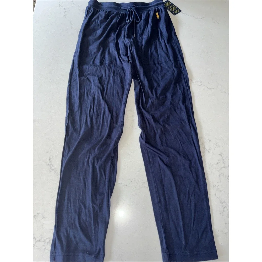 Mens S Polo Ralph Lauren Lightweight Knit Jogger Pajama Lounge Pants Navy Blue